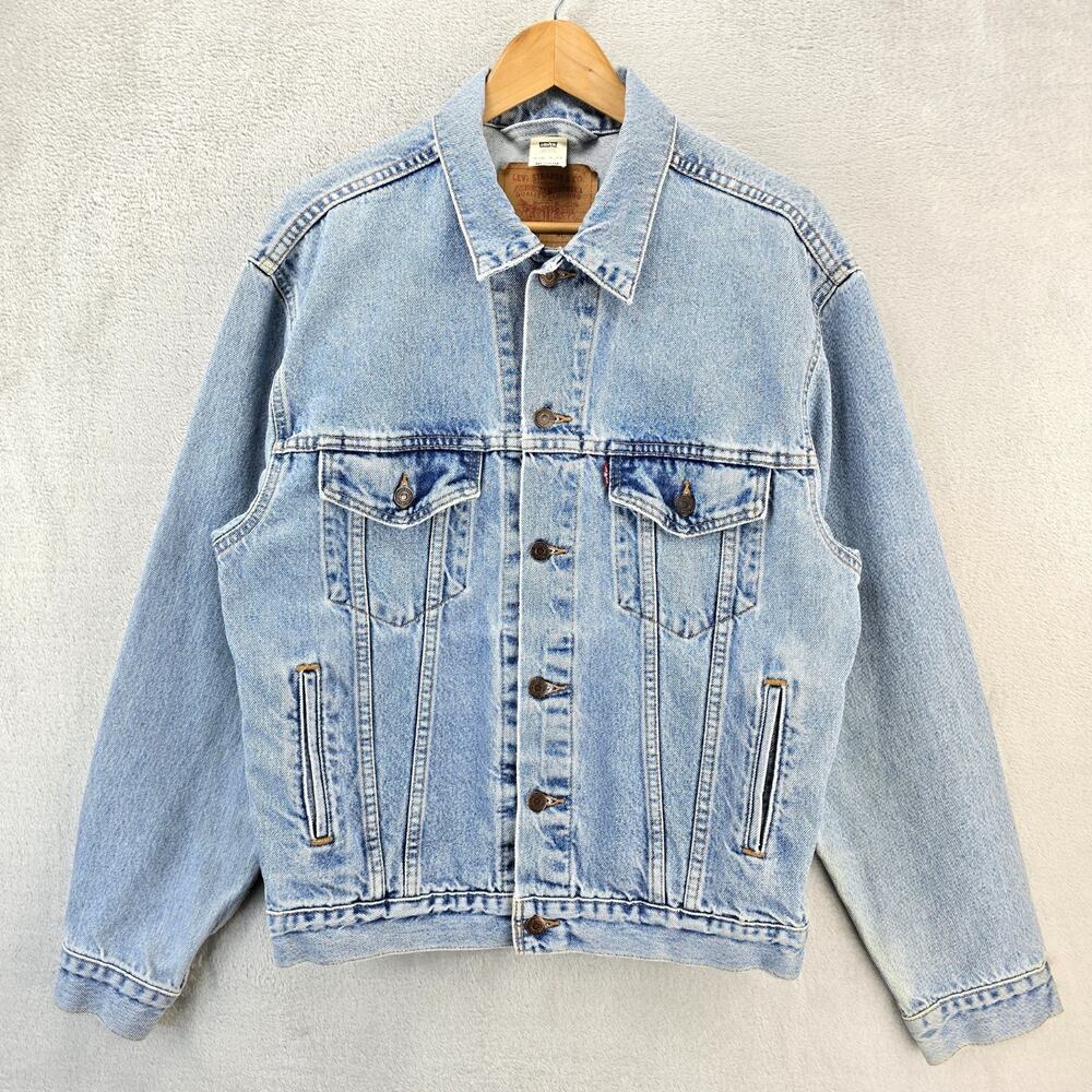 Vintage Levis Jacket Mens Medium 70507-0389 Light Wash Denim Trucker Type 3